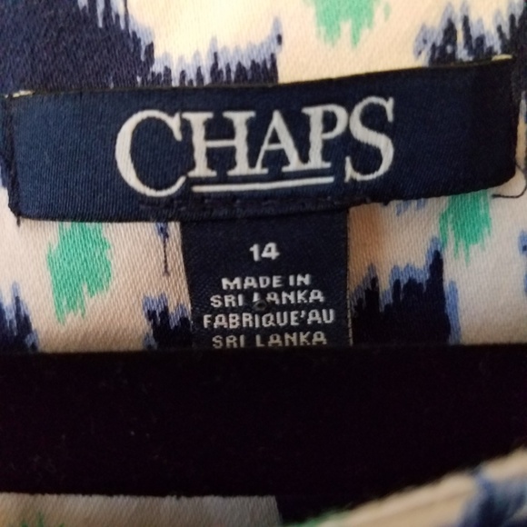 Chaps Floral High Neck Sleeveless Dress Pockets 14 - Picture 3 of 6